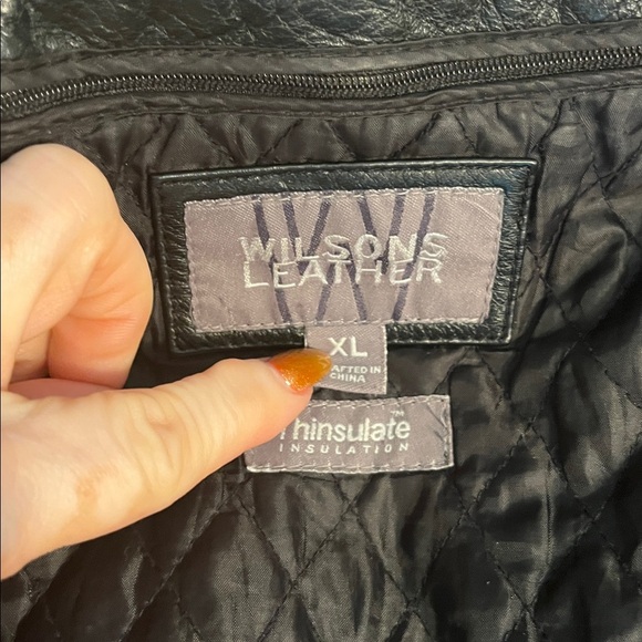 Wilson’s Leather Jacket with Belt Black Thinsulate Removable Lining Size XL - Picture 8 of 11